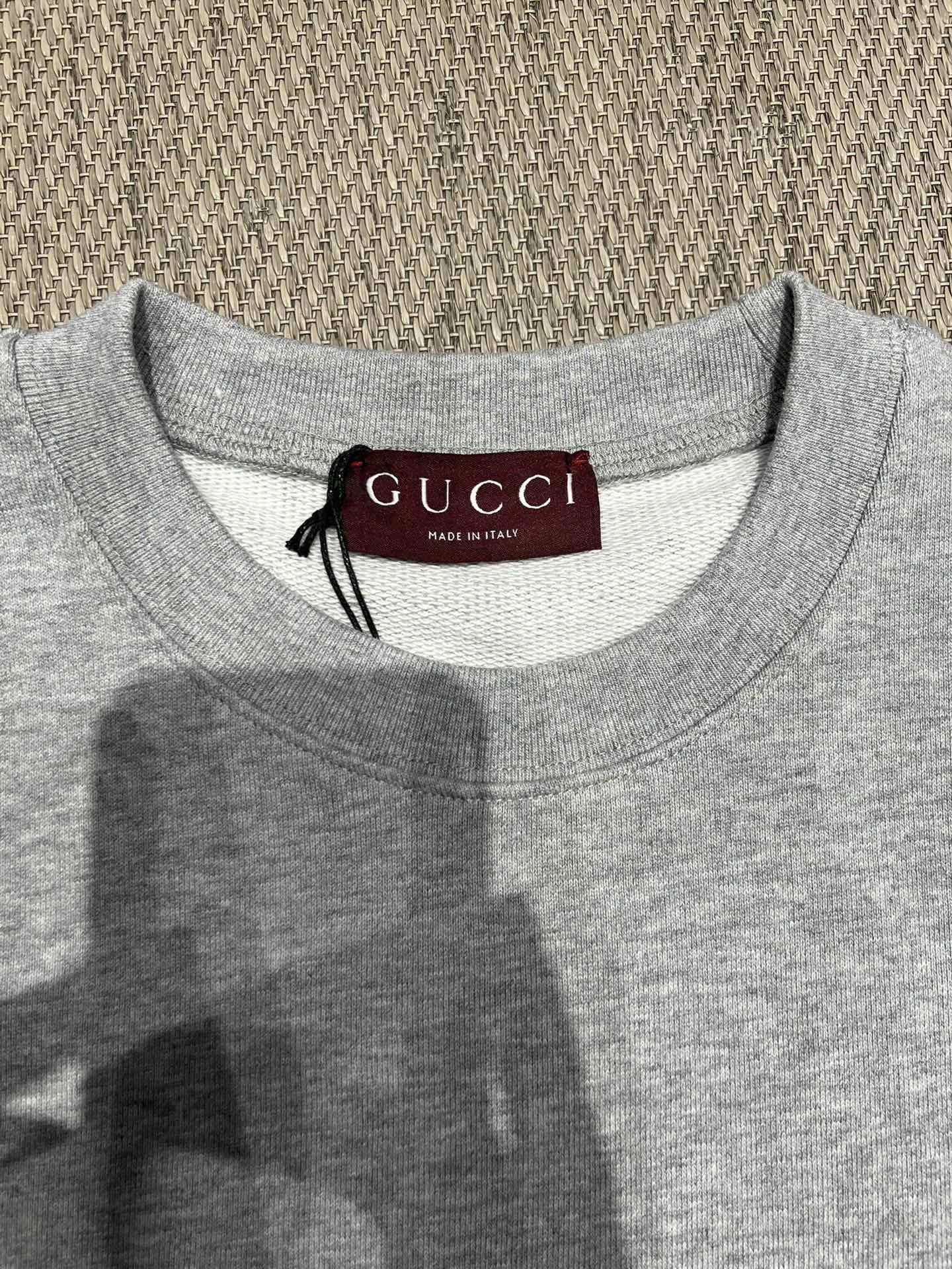 wg.luxury-- 6u33i Grey Sweatshirt with Horsebit Embroidery item:E-F140L1911H